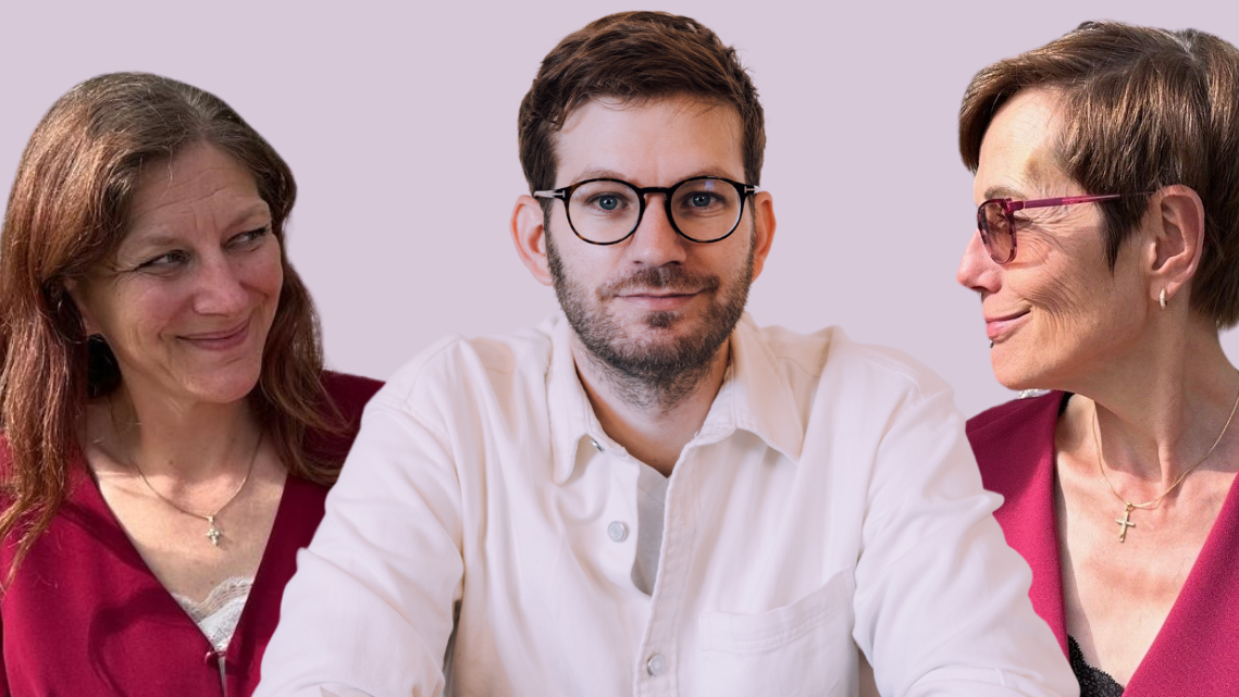 Thomas Wiesel au culte à Gland avec Chantal et Christel