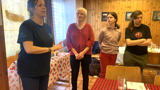Suzy Favre, animatrice des jeunes remercie la paroisse 