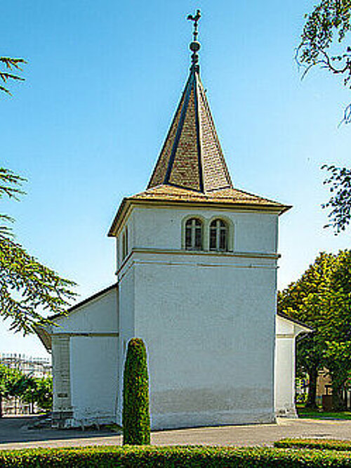 Une vue de l'Eglise de Rolle dans la région La Côte.
