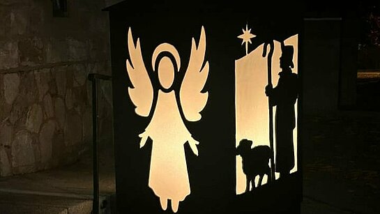 Lanterne représentant un berger de la crèche