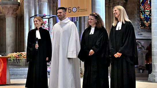 Culte synodal 2025 - 3 pasteures et un diacre accuelli.e.s
