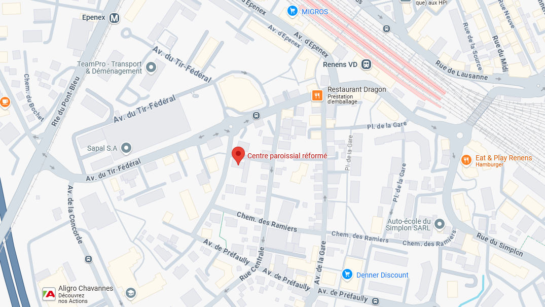 Situation du centre paroissial dans Google Maps