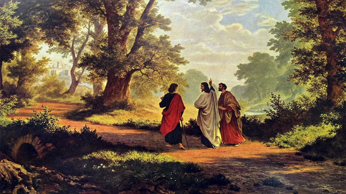 peinture de Jésus avec les disciples d'Emaüs