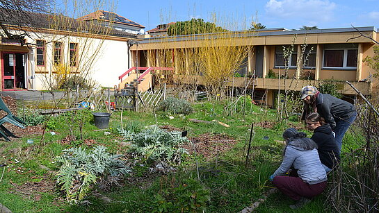 Jardinage participatif au Jardin des Glycines, mars 2026