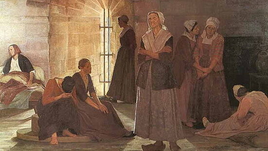 Prisonnières huguenotes à la tour de Constance (1907) ; Crédit : Jeanne Lombard (1865-1945)