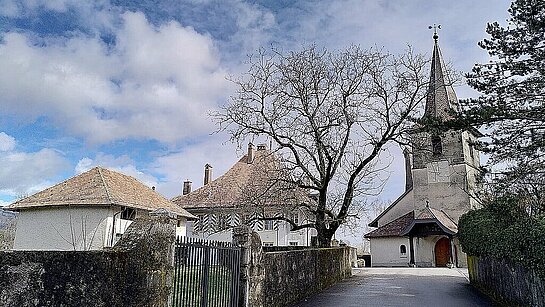 Temple de Gingins depuis la Rue de l'Eglise