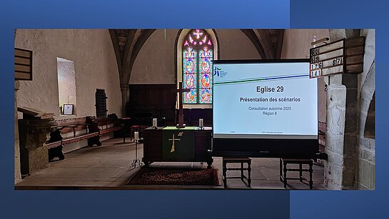 Assemblée de paroisse : Lors de celle d’automne, une présentation complète de Église 29 a été faite et expliquée par Florence notamment