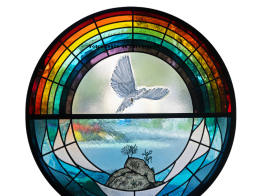 vitrail colombe Bassenges 1