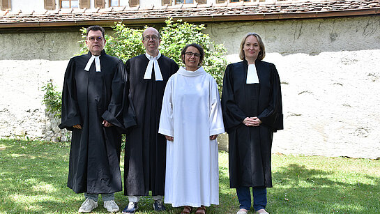 4 des 5 futur·e·s ministres agrégé·e·s accueilli·e·s à la cathédrale de Lausanne le 2 septembre 2023.