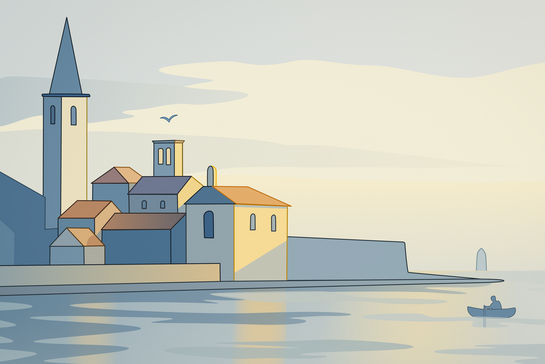 Église sur un rivage