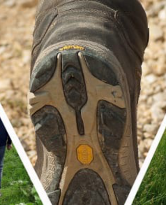 marcheurs de dos et chaussure vue du dessous