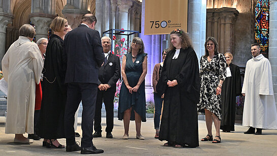 Culte synodal 2025 - Le collège des consacrants et la pasteure agrégée Claire-Sybille Andrey