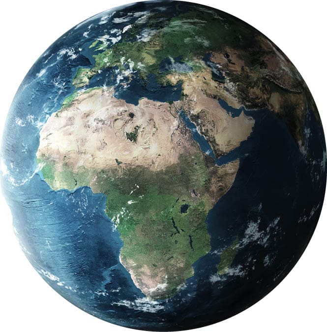 Planet earth from the space at night . 3d render, textures furnished from https://visibleearth.nasa.gov/images/73580/january-blue-marble-next-generation-w-topography-and-bathymetry/73586l